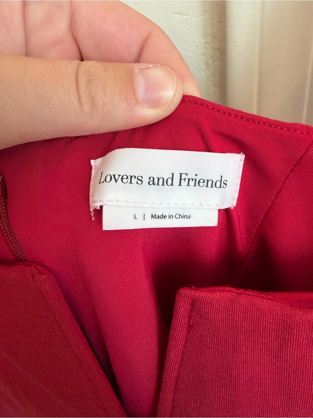 Lovers + Friends Draya Mini Dress Red V-Notch Bodycon Mini Dress Size Large - Picture 5 of 10